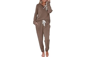 WIHOLL Two Piece Outfits for Women Lounge Sets Button Down Sweatshirt Sweatpants Sweatsuits Set with Pockets