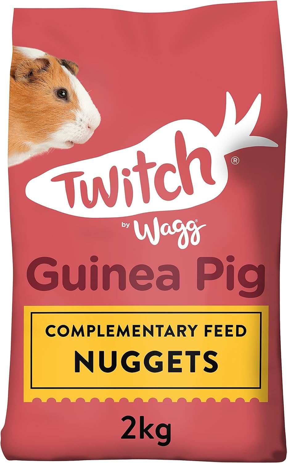 Wagg Twitch Guinea Pig Food 2kg (Pack of 4) - Complementary Feed Nuggets