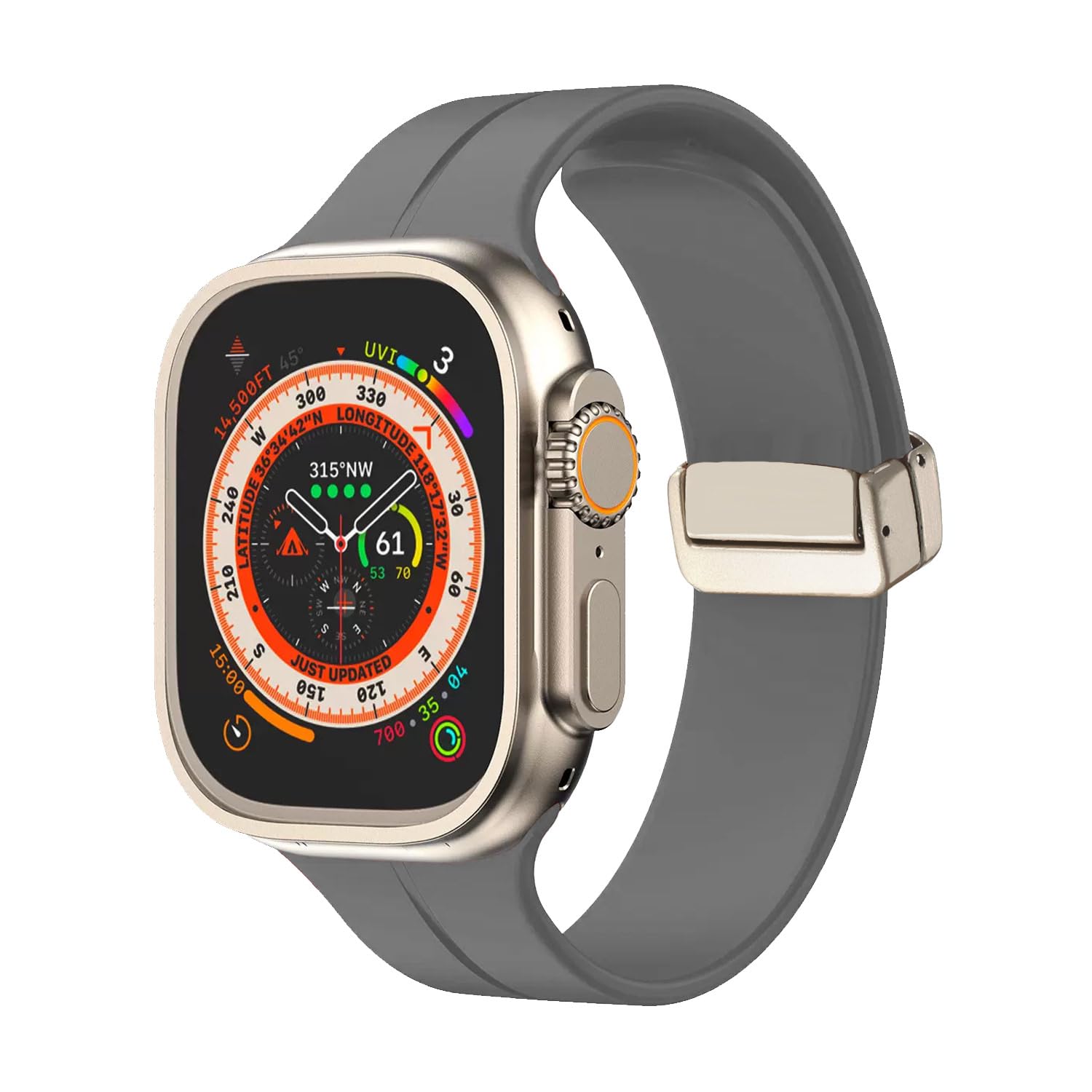 MUENShop Silicone Strap Compatible with Apple Watch 49mm 45mm 44mm 42mm Magnetic Clasp Sport Straps Men Women Replacement Band for iWatch Series 9 8 7 6 5 4 3 2 1 & SE,Ultra/Ultra 2