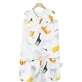 Ftikvo Swaddle-Blanket Baby Girl & Boy Swaddles Newborn Infant Transition 100% Cotton Wrap Blankets, 3-Way Adjustable Wearable Blanket, TOG 1.0 (Colorful Zoo,Small,0-3 Month)