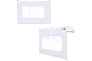 SCOCANOPY SideWall with Window for 12x12 Canopy Frame, 2 Pack SunWall Only,White