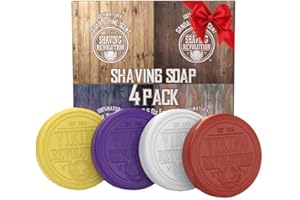 Viking Revolution Shaving Soap for Men - Shave Soap for Use with Shaving Brush and Bowl for Smoothest Wet Shave, Shaving Soap Puck - 4 Pack Variety, Each Pack 2.5oz