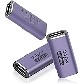 ELUTENG USB C Female to Female Adapter (3 Pack),240W USB Type C to C Connector Adapter 40Gbps and 8K@60Hz Video Aluminum Exte