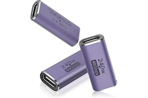 ELUTENG USB C Female to Female Adapter (3 Pack),240W USB Type C to C Connector Adapter 40Gbps and 8K@60Hz Video Aluminum Exte