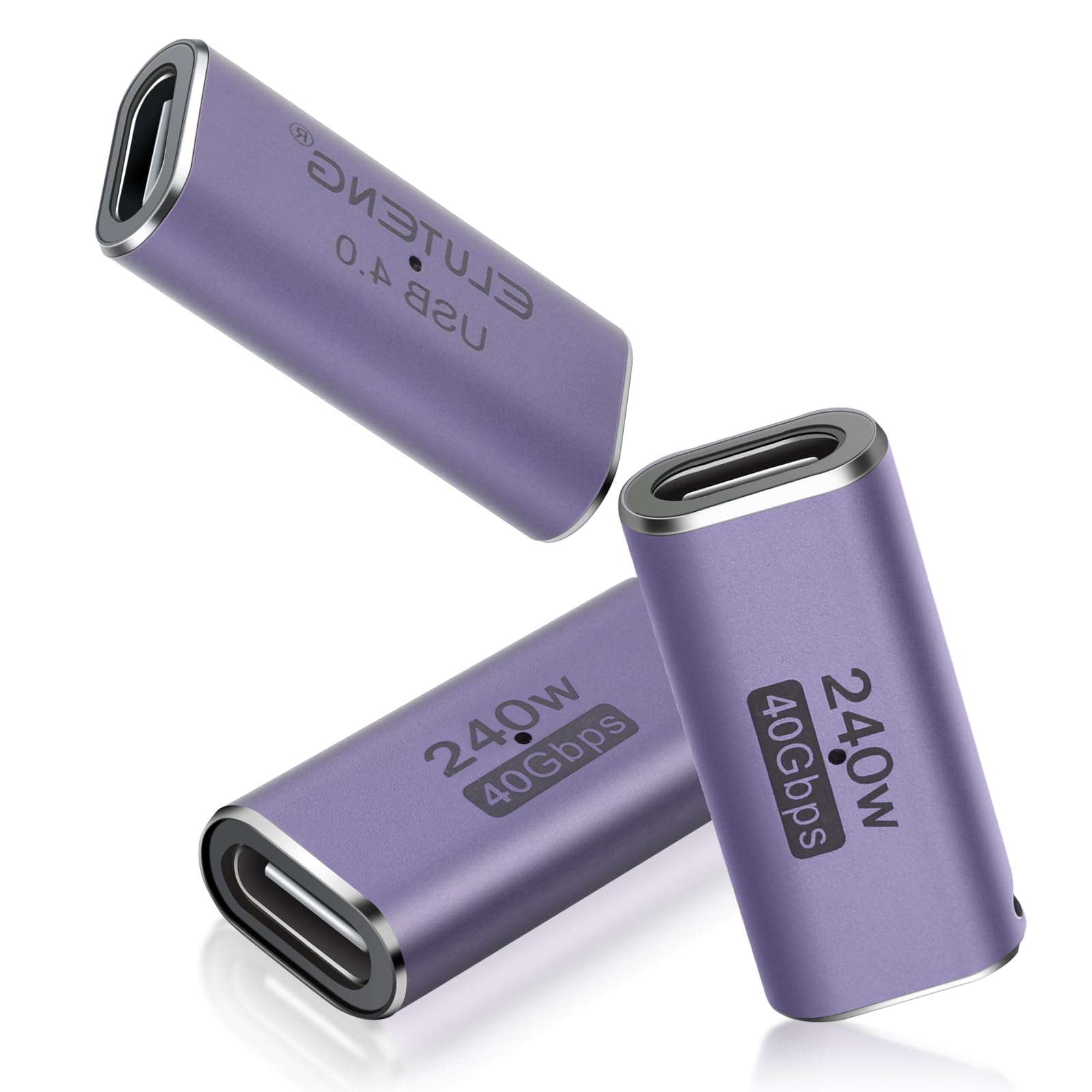 Photo 1 of ELUTENG 3 Pack Coupler 240W USB C to USB C Connector Female to Female Adapter 40Gbps Type C Extender Adapter Video Display for TV PC Laptop Tablet Phone and More Devices