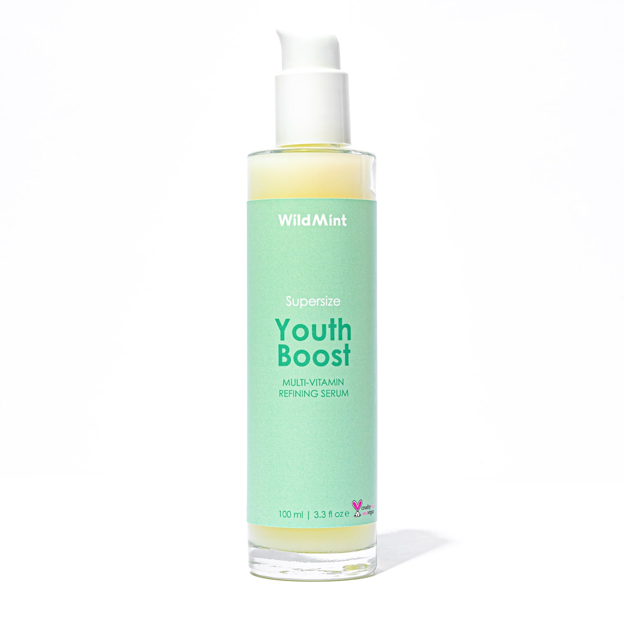WildMint Youth Boost Natural Face Serum Luxury Gift | Hyaluronic Acid Hydrating Anti-Aging Serum for Sensitive, Dry, Mature & Menopause Skin | UK Vegan & Cruelty-Free Skincare 100ml — image 1