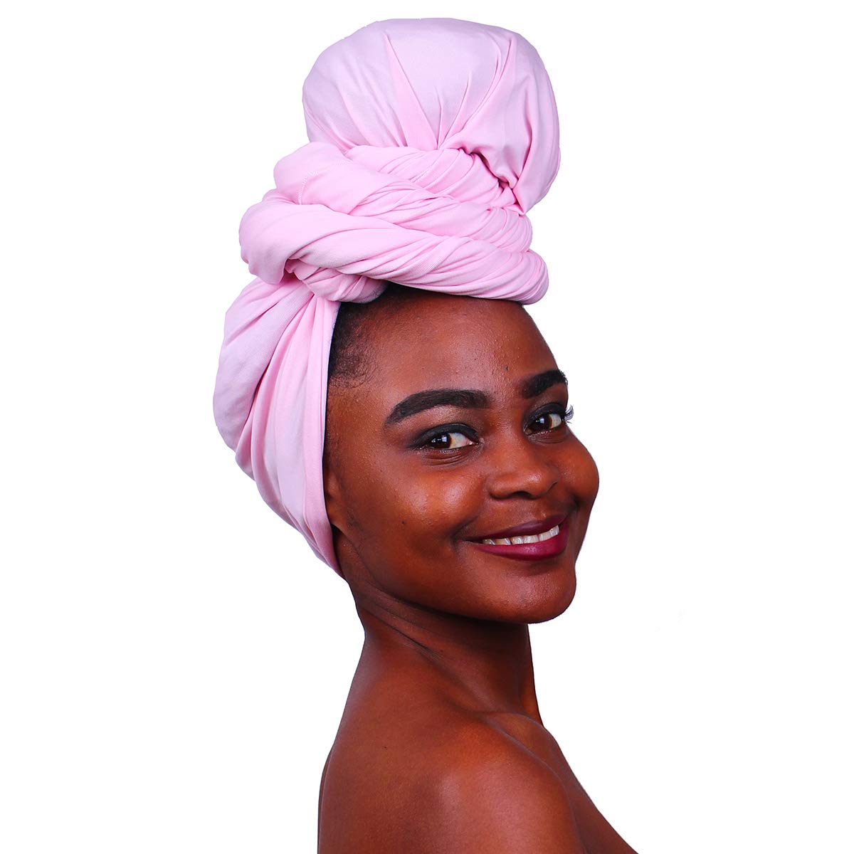 MCYSKK Long Knit Stretch Turban Head Wraps Headband Scarf Tie Headwear Solid Color - - 70*33 inch