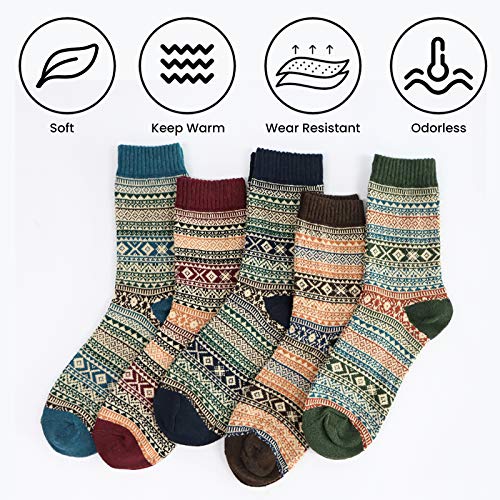 REDSTORM-Winterliche-warme-Woll-Baumwollsocken-fuer-Frauen-Koralle-Fleece-Socken-Set-