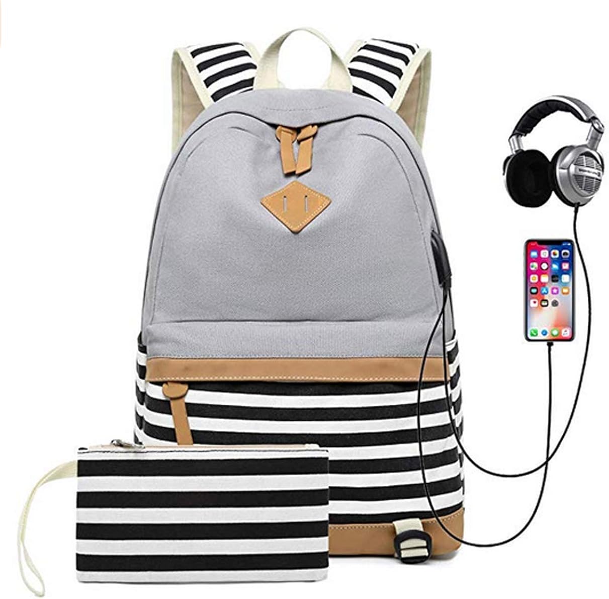 Juego de bolsas escolares para niñas, estuche para adolescentes con