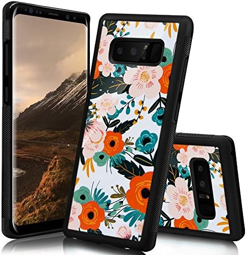 Ademen Samsung Galaxy Note 8 Case, Flower Design Hard PC Soft Silicone Protective Durable Shockproof Case For Samsung Galaxy Note8