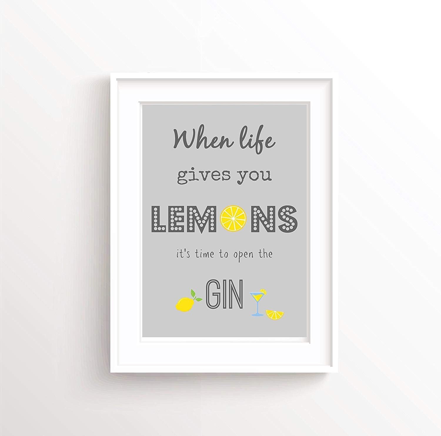 Eric434Keats When Life Gives You Lemons Make A Gin And Tonic Canvas Prints Wall Art For Home DéCor 8"X10"