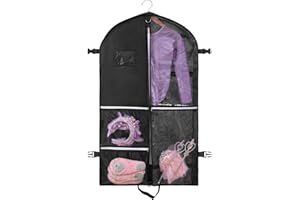 QEES 1 Pack Garment Bag for Dance Costumes,40 Inch Dance Garment Bags for Dancers Kids Dance Recital Bags Competition Cheer Uniform Garment Bag for Travel Storage,Dance Recital Gifts for Girls