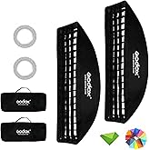 Godox 9x35 inches / 22 * 90cm Honeycomb Strip Softbox Grid Softbox & Bowens Mount Speedring Bowens Mount for Studio Strobe Fl