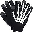 Glovion Halloween Skeleton Gloves for Women Touch Screen Gloves Unisex Skull Full Finger Gloves for Christmas Party Costume