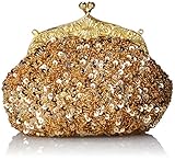 Chicastic Fully Sequined Mesh Beaded Antique Style Wedding Evening Formal Cocktail Clutch Purse