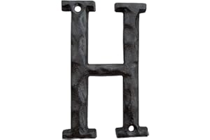 YICC House Letter, 5 Inch High Cast Iron Home Address Letter, Perfect Matching the 5.5 Inch Cast Iron House Numbers (H)