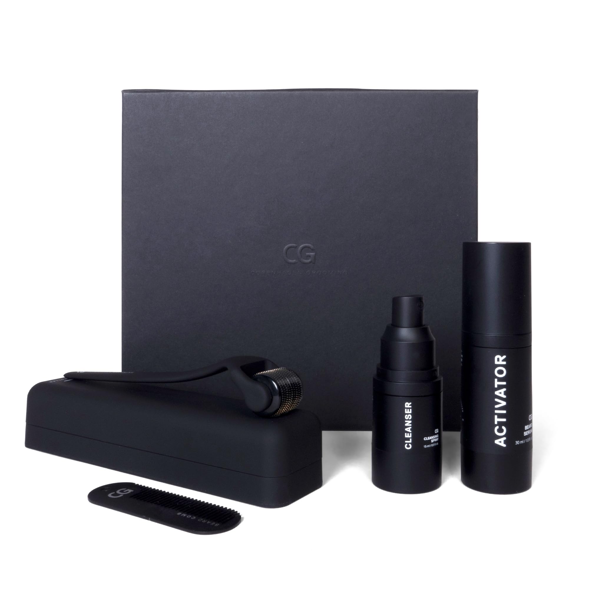 Copenhagen Grooming Beard Growth Kit - The Original Beard Growth Kit for Men with Derma Beard Roller, Cleanser, Activator Serum Beard Oil & Beard Keychain Comb (50 Days Supply)