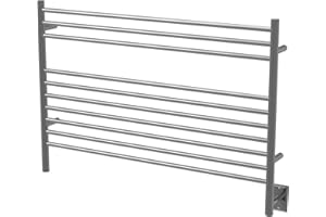 Amba Jeeves LSB Model L-Straight 10-Bar Hardwired Towel Warmer in Brushed