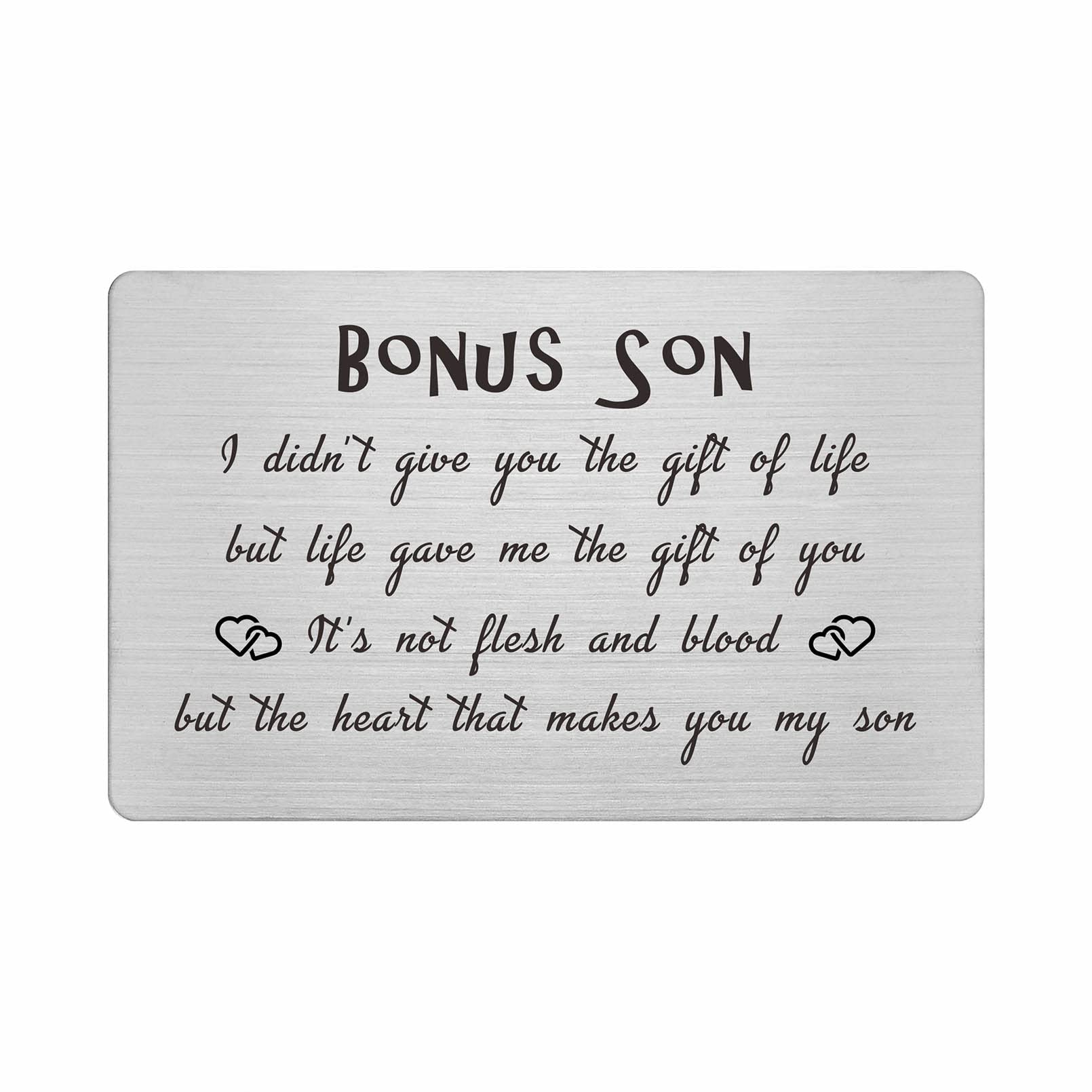 FALOGI Stepson Wallet Card, Stepson Birthday Card from Stepmum Stepdad, Inspirational Fathers Day Gift Card for Boys Men