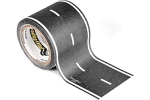 PlayTape Road Tape for Toy Cars - Sticks to Flat Surfaces, No Residue; 2 inch Wide x 30 ft Asphalt Road