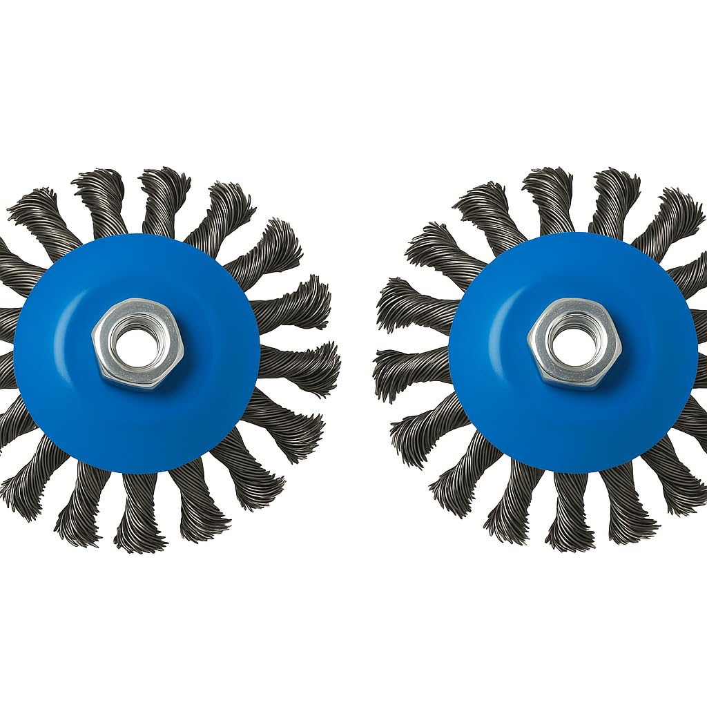 2 Pin Brush Diameter 115 mm – Gezopfte Mounted Wire Brush – M14 x 2 Crimped Wire Ball Brush