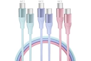 SUPPLE NIPS USB C Charger Cable 3 Pack 6FT 60W USB C to USB C Cable PD Type C Fast Charging Cord for iPhone 15 Pro Plus iPad MacBook Samsung Switch LG and More
