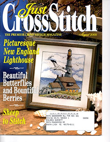 Just Cross Stitch Magazine August 2000 - New England Lighthouse, Butterflies and Berries, Sheep to S by (Single Issue Magazine)