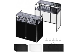 SIIMEAROSS Portable DJ Booth Facade Stand, Foldable DJ Table 40" x 20" x 45" Tabletop, DJ Facade Station for DJ Controller, Mixer & LaptopEvents&Parties – Includes Carry Bag&Two Metal Corner Tables.