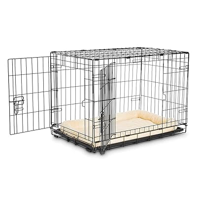 Double Door Dog Crate Tray Amazon 30 Inch Folding Metal Pet Crate