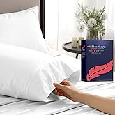 Ashton Sheets 100% Egyptian Cotton Pillow Cases King Size Set of 2 - Luxury 1200 Thread Count King Size Pillow Cases (White), Extra Soft, Cooling Sateen Weave Large Hotel Collection Pillowcases