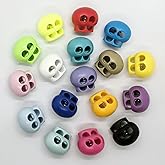 17 PCS Colorful Knitting Needle Stoppers,Double Hole Needle Point Protectors,Plastic Cord Lock,Essential Knitting Accessories in Colorful Hues,Spring Toggle Stoppers Buttons for Drawstrings Clip