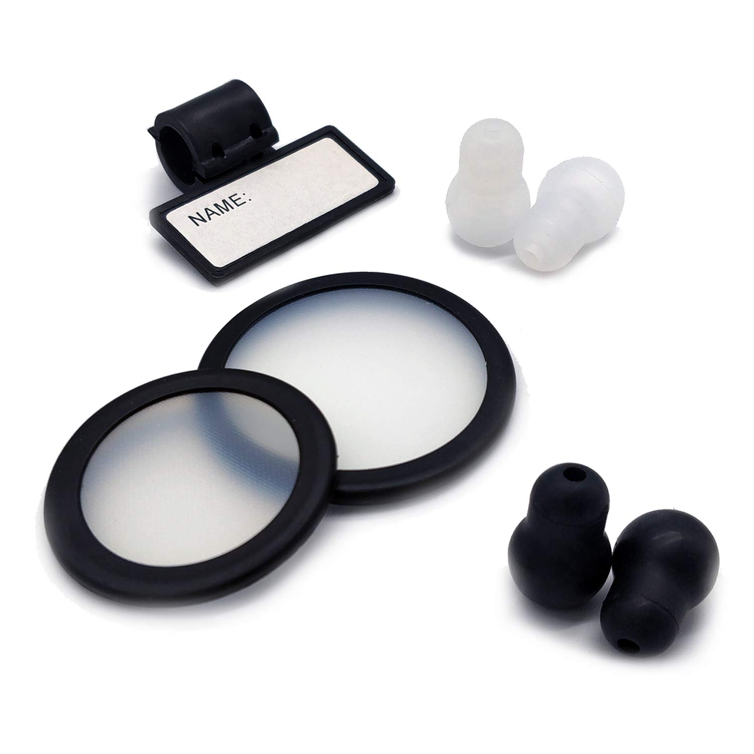 Stethoscope Bell Diaphragm Cover and Eartips Replacement Parts with 1 Name Tag Compatible Compatible With Stethoscopes