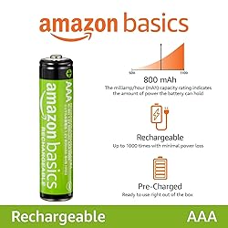 Amazon Basics 12-Pack Rechargeable AAA NiMH