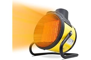 BUYPLUS Electric Patio Heater - Greenhouse Fan Heater Portable Space Heater, Adjustable Thermostat, for Greenhouse, Garage, Office, Workplace, PTC Fast Heating, Electric Ceramic Heaters,Metal Base