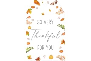 G2PLUS Thanksgiving Thank You Tags - 50Pcs So Very Thankful for You Tags, Fall Paper Tag with String for Gift Wrapping, DIY Crafts, Thanksgiving Day Autumn oliday Party Favors