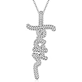 Cehuzeli Faith Necklace Sterling Silver Cross Necklace Faith Jewelry Christian Gifts for Women