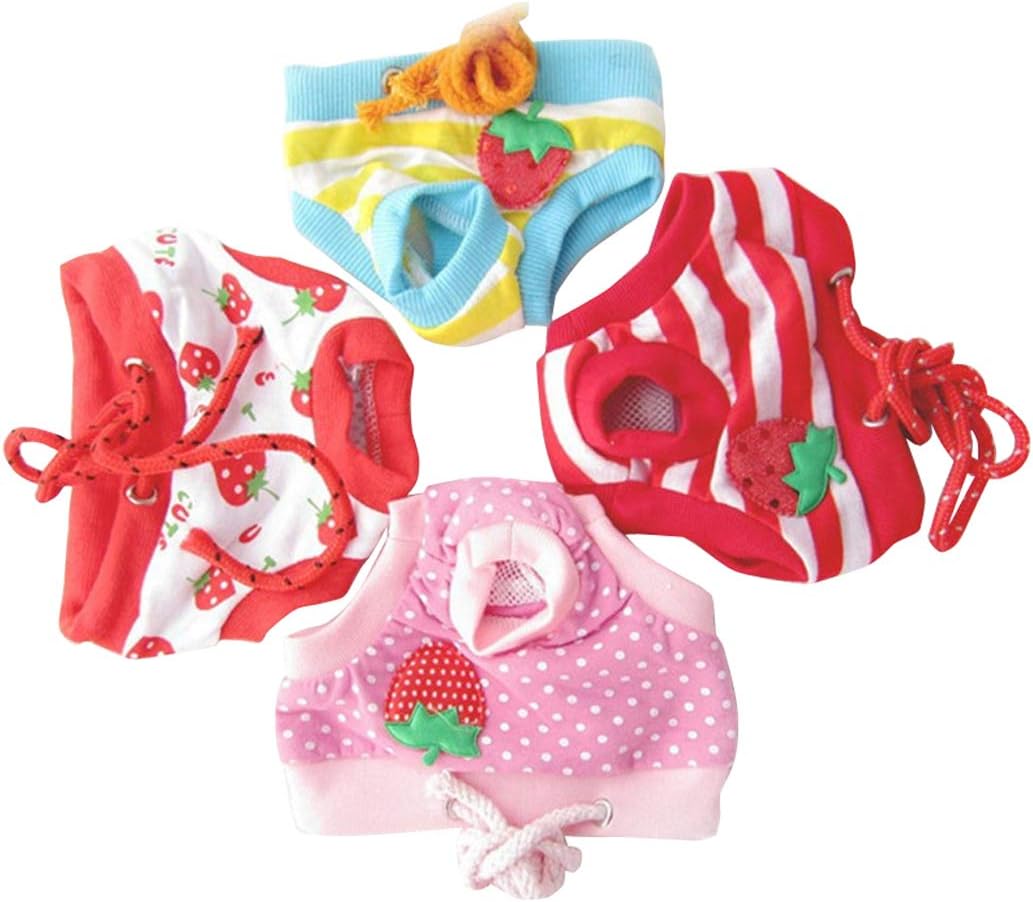 Ymwave Doggy Cats Panties Menstruation Sanitary Shorts Reusable Underwear 4Pcs (M Waist 15-20cm)