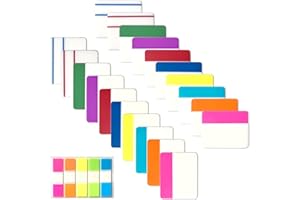 QUELLANCE Sticky Index Tabs Book Page - 500Pcs 2 Inch Writable Colored Pages Markers, Repositionable File Tab Flags Labels Self Adhesive Reading Divider Sticker for Books, Binders, Notebook and Folders (21 Set)