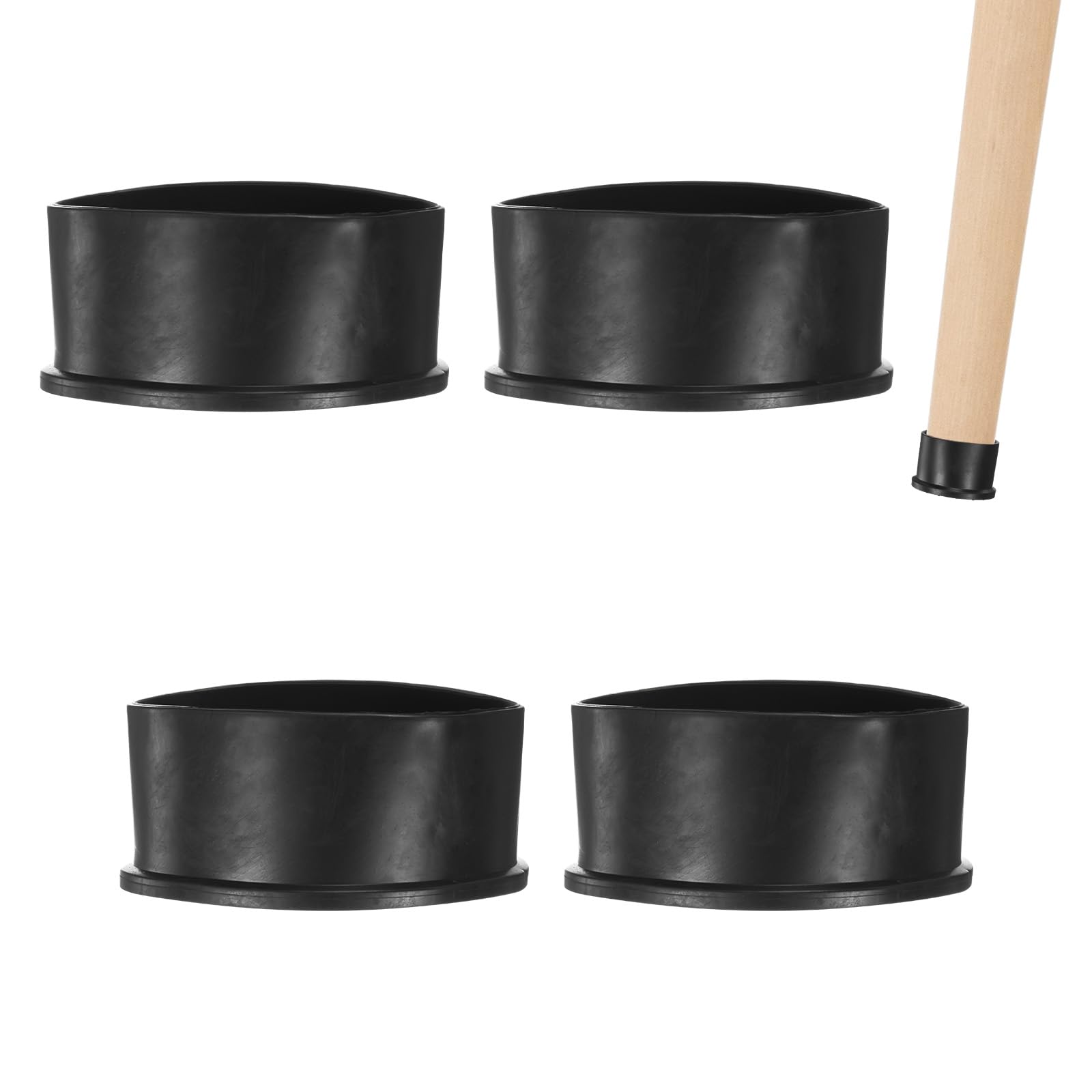 M METERXITY 4-Pack Chair Leg Caps, 3 Inch(76mm) PVC Chair Leg Floor Protectors for Folding Chairs/Metal Chairs/Furniture Table/Hardwood Floors, Round Non-Slip Cover End Tips [Black]