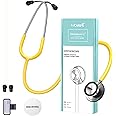 FriCARE Dual Head Stethoscope - Stethoscopes for Nurses, Medical Nursing Students, Paramedics/EMT/LVN/VNA Backup - FSA/HSA Eligible Estetoscopio, Shield Yellow Tube, Stainless Steel Chestpiece