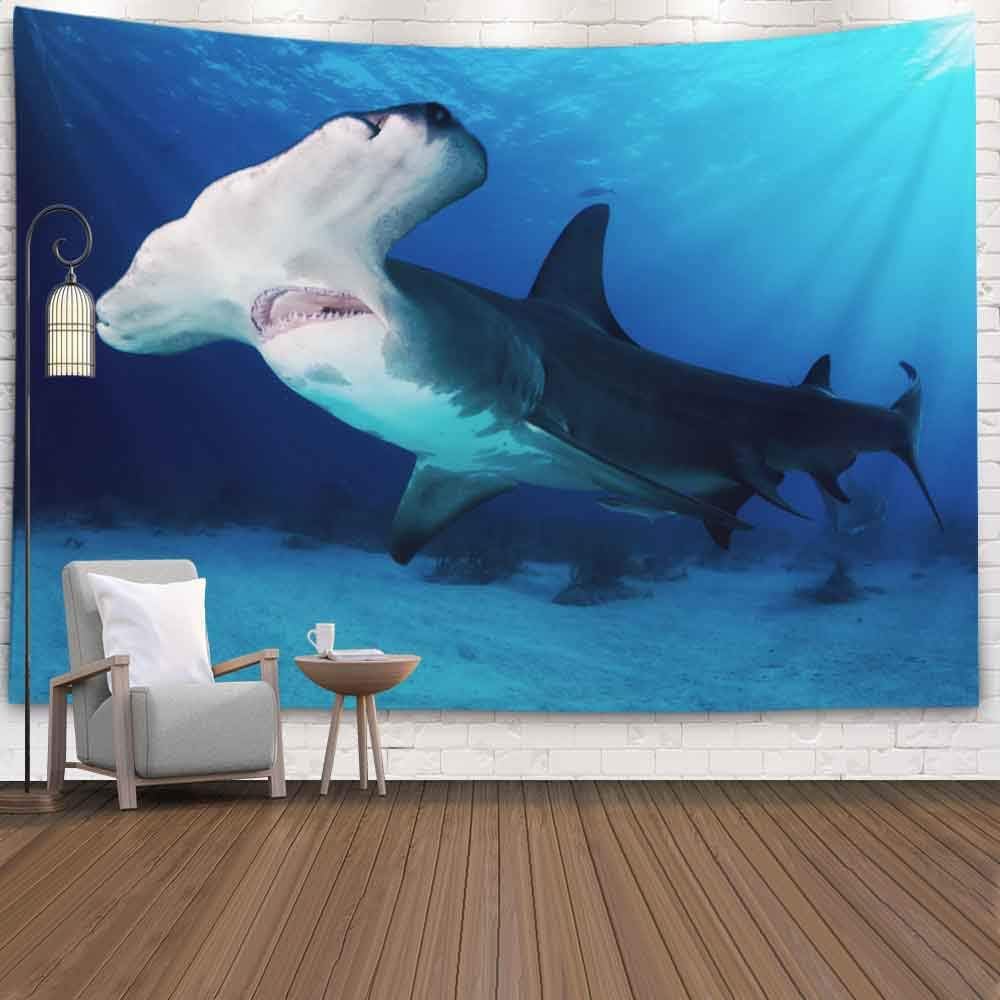 Capsceoll Halloween Christmas Thanksgiving Day Fall Wall Tapestry, 80X60 Inches Hammerhead Shark Bahamas Wall Hanging Tapestry for Décor Dorm Tapestry Living Home