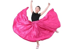VNOEVW Girls Satin Full Long Skirt for Circle Belly Dance