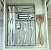 Mesh Large Cutlery Tray with Foam Feet - 6 Compartments - Kitchen Organization/Silverware Storage Utensil Flatware Tray