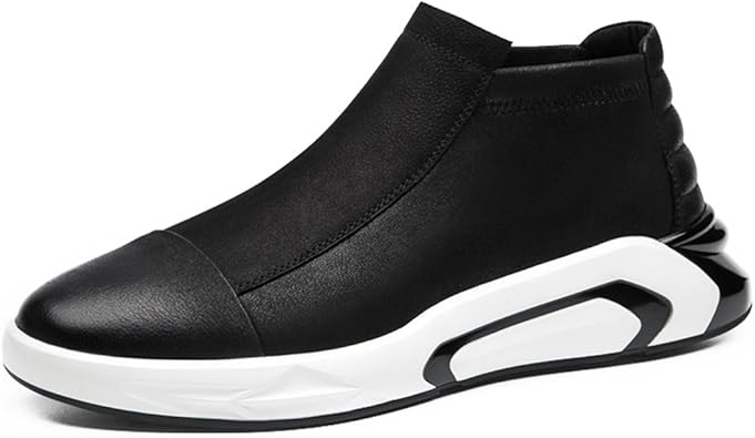 Amazon ハンフウ メンズシューズ レザースニーカー 通勤靴 スリッポン 本革 長持ち クッション 恋人 仕事 室外 Hs Y Bk41 ビジネスシューズ