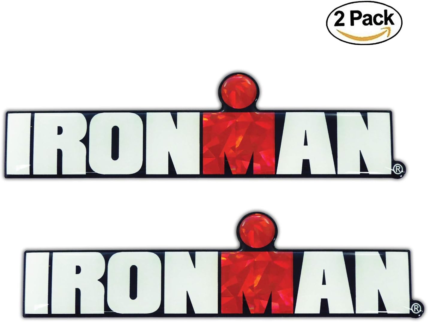 Ironman Triathlon 3d Reflective Sticker Decal 2 Pack