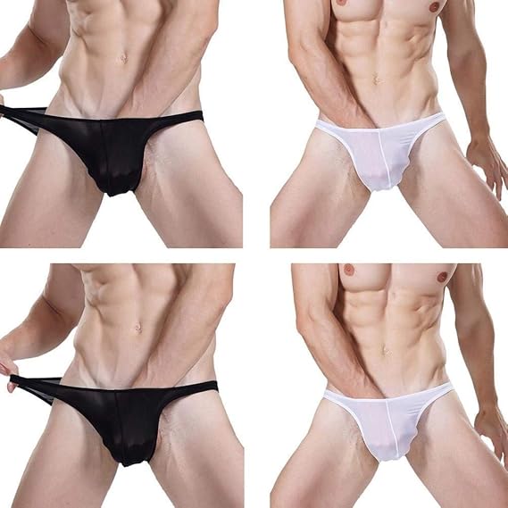4 Pack Quick Dry Ice Youth Breathable Briefs Special Style Silk Soft Seamless Mens Under Waist