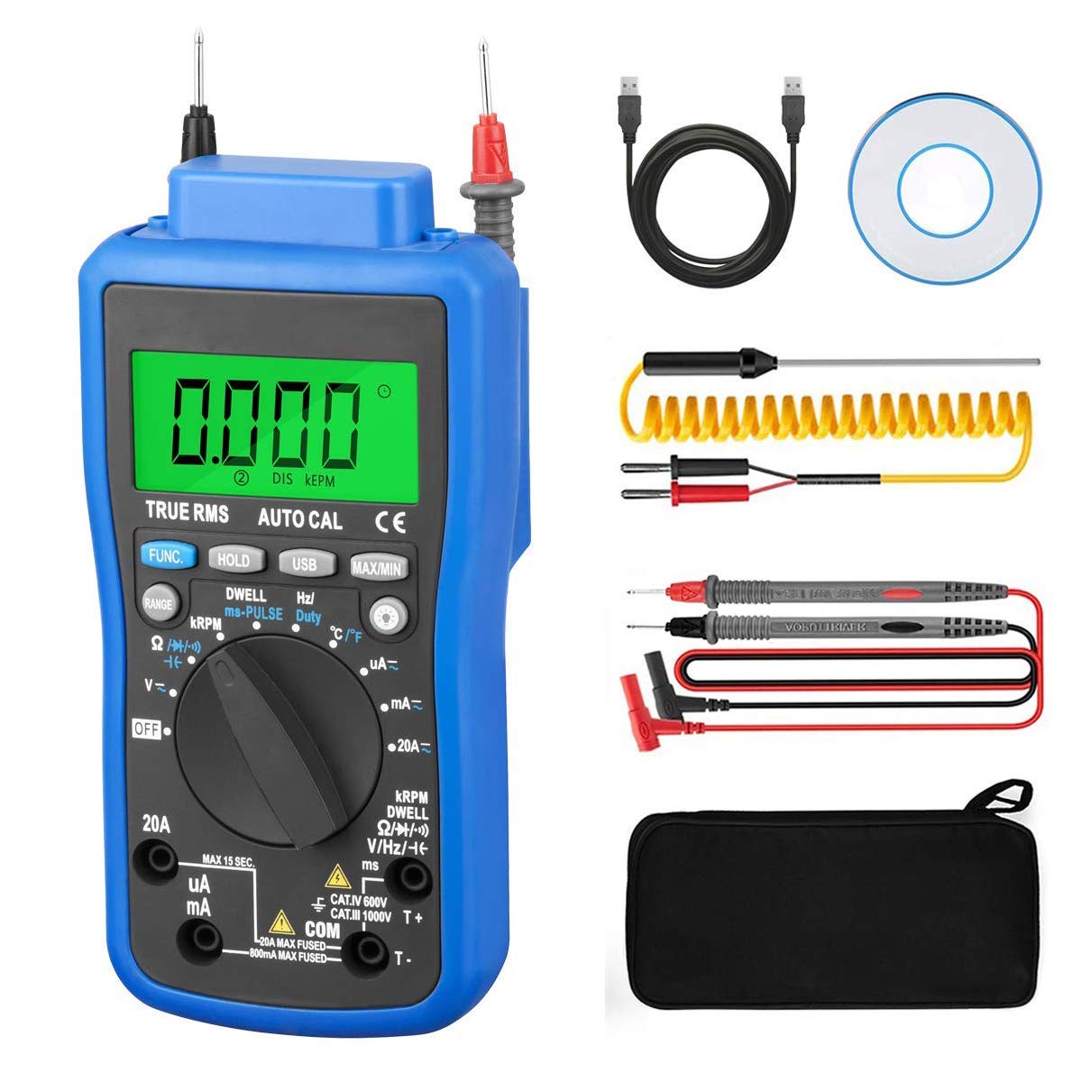 Phase Rotation True Rms Multimeter Mua True Rms 6000 Count Digital Multimeter AC|DC Current, Voltage ...