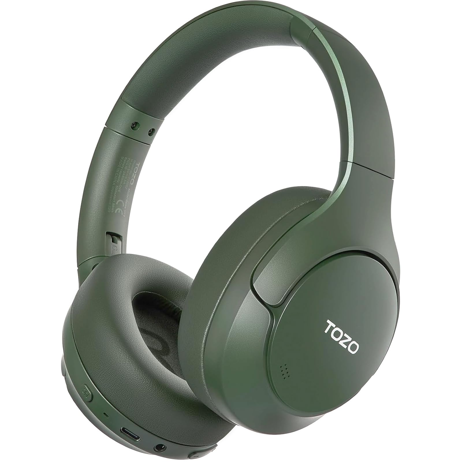 TOZO HT3 Hybrid Noise Cancelling Headphones, 90H Playtime Wireless Over Ear Bluetooth Headset, Spatial Audio AI Chat with 5 Mics, Supports Dual Connection and USB-C Input, with 32 EQ Music Modes Image