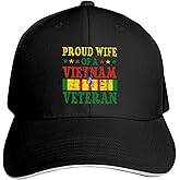 Us Army Proud Wife of A Vietnam Veteran Unisex Baseball Cap Sandwich Cap Plain Dad Cap Adjustable Cap Black