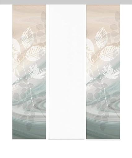 heimtexshop24 Flächenvorhänge Schiebegardinen, 3-4-5-6 Set zur Auswahl, Digitaldruck, Lasergeschnitten, 60cm x 245cm, incl Pa